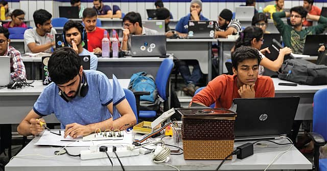 Undergraduate students participate in a hackathon to develop their skills in AI and other technologies, New Delhi (Photo: Getty Images)