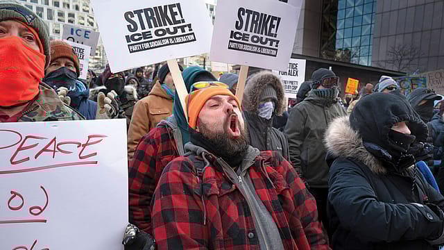 An anti-ICE protest in Minneapolis after the deaths of Renee Good and Alex Pretti, January 25, 2026 An anti-ICE protest in Minneapolis after the deaths of Renee Good and Alex Pretti, January 25, 2026