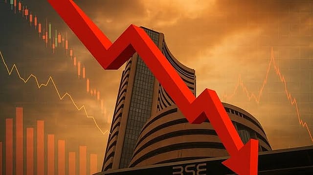 Sensex Drops 1,500 Points, Nifty Slips Below 22,300 Amid War Jitters
