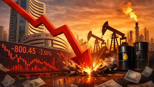 Sensex Tanks Over 800 Points, Nifty Slips Below 22,750 Amid Oil Price Surge