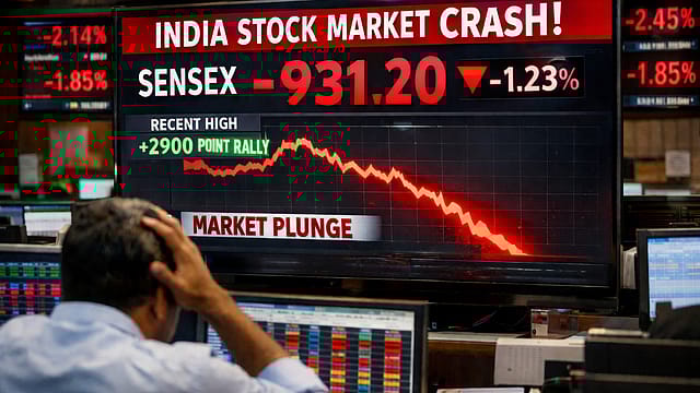 After 2,900-Point Rally, Sensex Tumbles: Profit Booking, Oil Surge Drag Markets Lower 
