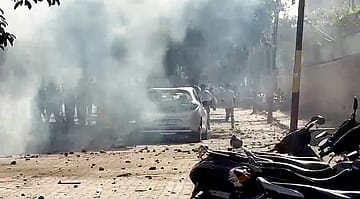 Watch | Noida Workers’ Protest Turns Violent, Police Vehicles Vandalised