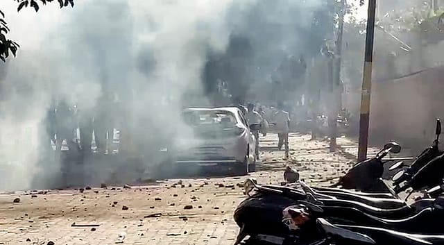 Watch | Noida Workers’ Protest Turns Violent, Police Vehicles Vandalised