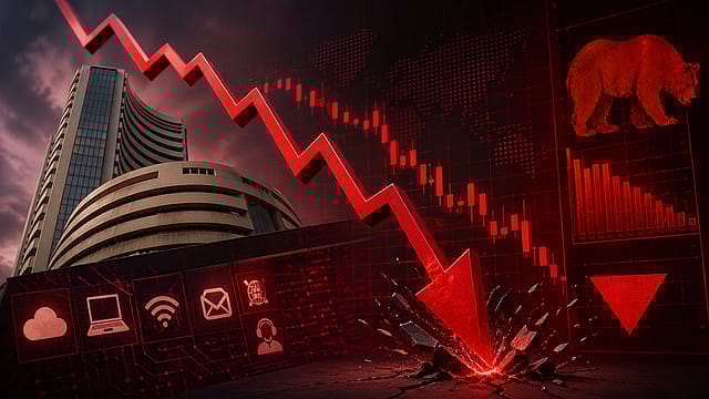 Nifty Falls Nearly 200 Points, Sensex Drops 750 as IT Stocks Lead Decline
