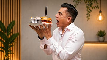 Meet Juicy Lucy—the burger. And Mr. Juicy Lucy—the man