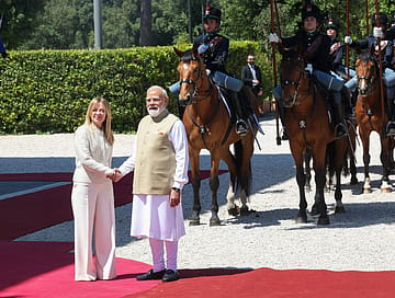 PM Modi and Giorgia Meloni in Rome