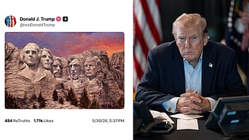 Donald Trump Shares AI Image of Himself on Mount Rushmore