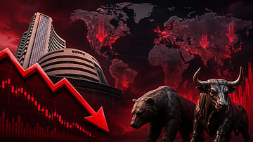 Sensex Drops 443 Points, Nifty Slips Amid FII Outflows and Weak Global Cues