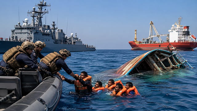 14 Indians Saved After Dhow Sinks; US Navy, Merchant Ship Rescue Crew off Oman 14 Indians Saved After Dhow Sinks; US Navy, Merchant Ship Rescue Crew off Oman