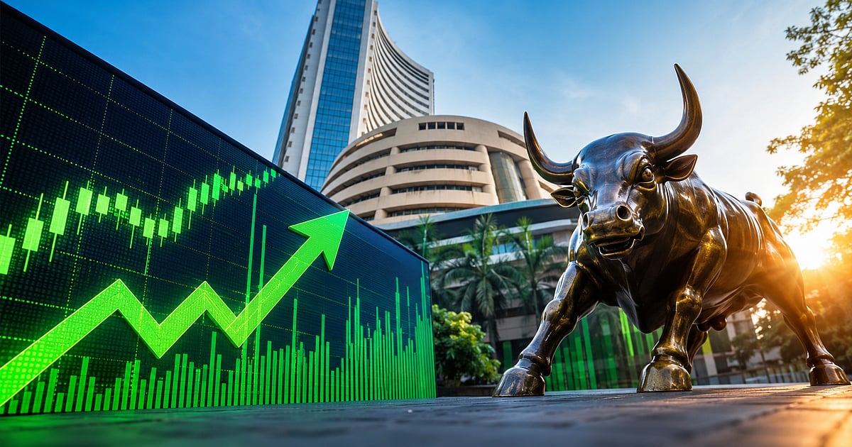 Sensex Tops 77,000, Nifty Nears 24,200 as Rally Extends to Fifth Day - Open Magazine