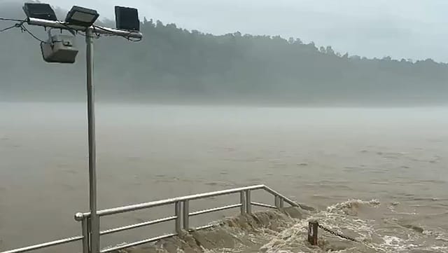 Continuous rainfall across both the hilly and plain regions of the state has led to a steady rise in the water level of the Ganga River at Triveni Ghat in the pilgrim town of Rishikesh. Continuous rainfall across both the hilly and plain regions of the state has led to a steady rise in the water level of the Ganga River at Triveni Ghat in the pilgrim town of Rishikesh.