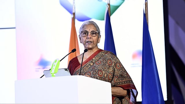 Union Minister for Finance & Corporate Affairs Nirmala Sitharaman represented India in observance of the French National Day celebrations in New Delhi on Tuesday. Union Minister for Finance & Corporate Affairs Nirmala Sitharaman represented India in observance of the French National Day celebrations in New Delhi on Tuesday.