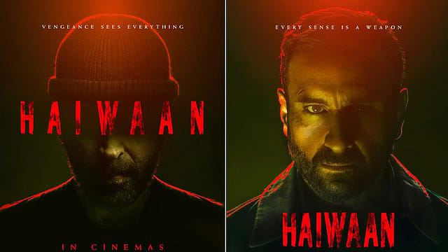 KVN Productions and Thespian Films released the posters of Haiwaan, starring Akshay Kumar and Saif Ali Khan as they stir mystery, menace and unrelenting tension. KVN Productions and Thespian Films released the posters of Haiwaan, starring Akshay Kumar and Saif Ali Khan as they stir mystery, menace and unrelenting tension.