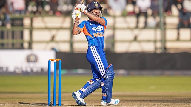 Ishan Kishan plays a pull-short against Zimbabwe on Thursday. Ishan Kishan plays a pull-short against Zimbabwe on Thursday.