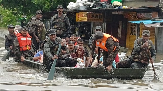 Indian Army teams along with civilian volunteers safely evacuated 23 vulnerable civilians to a designated relief shelter. Indian Army teams along with civilian volunteers safely evacuated 23 vulnerable civilians to a designated relief shelter.