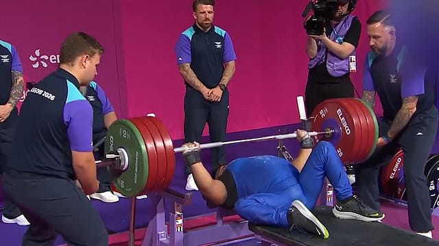Jhandu Kumar lifted 190kg to clinch bronze in the men's heavyweight para powerlifting event in Glasgow. Jhandu Kumar lifted 190kg to clinch bronze in the men's heavyweight para powerlifting event in Glasgow.