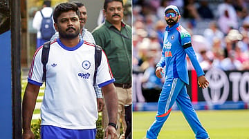 Sanju Samson (left), Virat Kohli (right)