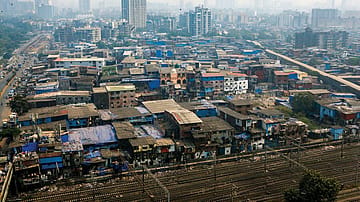 An aerial view of Dharavi in Mumbai 