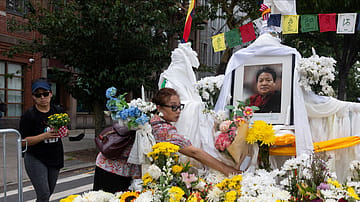 Hundreds gathered in New York for a candlelight vigil marking one month since Tibetan activist Lobga Rangzen died after self-immolating outside the United Nations headquarters