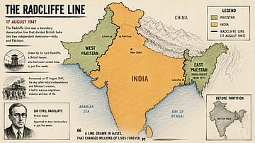 On August 17, 1947, the Radcliffe Line was made public, drawing the new India-Pakistan border across Punjab and Bengal and reshaping the map of the subcontinent