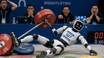 It came for the gold, found the judges instead: Weightlifting robot crashes at World Humanoid Robot Games