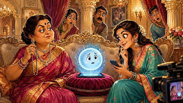 Saas, bahu, and the deeply anxious algorithm caught in between. The family has found its newest member. Unfortunately, everybody expects it to take sides. Saas, bahu, and the deeply anxious algorithm caught in between. The family has found its newest member. Unfortunately, everybody expects it to take sides.