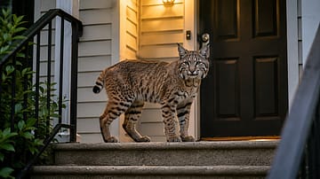 Responding to a burglary call, police found the ‘suspect’ sitting calmly at the top of the stairs
