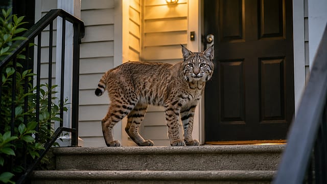Responding to a burglary call, police found the ‘suspect’ sitting calmly at the top of the stairs Responding to a burglary call, police found the ‘suspect’ sitting calmly at the top of the stairs