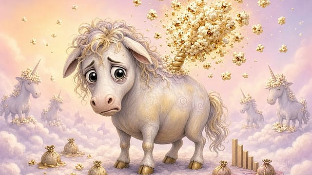 Some unicorns will emerge as durable companies. Some will be acquired for fractions of their peaks. Some will continue growing after accepting deeply unflattering down rounds. And some will discover that the horn was never permanent. It was only corn waiting for the market to pop it Some unicorns will emerge as durable companies. Some will be acquired for fractions of their peaks. Some will continue growing after accepting deeply unflattering down rounds. And some will discover that the horn was never permanent. It was only corn waiting for the market to pop it