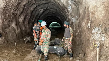 The search for Nepal’s missing has moved underground as an India-Nepal team pushes deeper into the mud-choked Chilime tunnel. A safety rope and heavy pumps have opened a path, but what awaits rescuers inside remains unknown