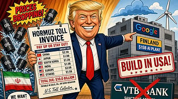 Donald Trump wants an Iran deal, cheaper oil and the world to pay for US protection of Hormuz. Google’s $15-billion Finland AI bet is also in his line of fire