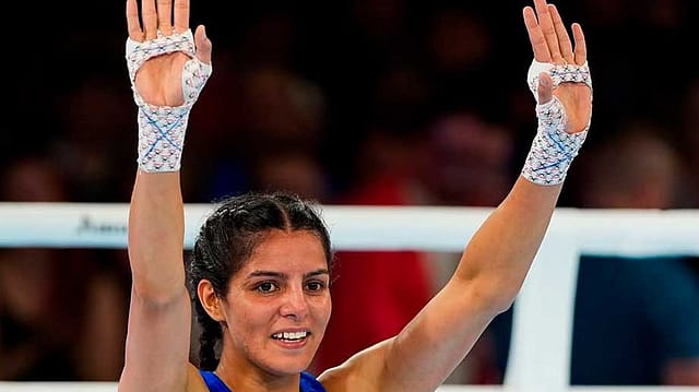 Sakshi Chaudhary’s 23rd birthday brought a unanimous victory over an Olympic bronze medallist. The Commonwealth Games and World Boxing Cup gold winner next faces Kazakhstan’s Alua Balkibekova Sakshi Chaudhary’s 23rd birthday brought a unanimous victory over an Olympic bronze medallist. The Commonwealth Games and World Boxing Cup gold winner next faces Kazakhstan’s Alua Balkibekova
