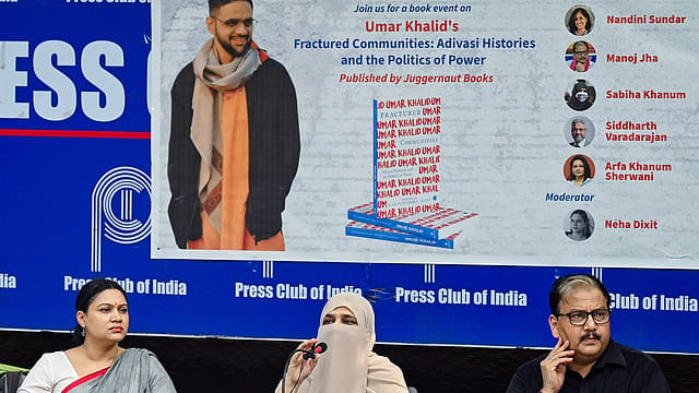 Umar Khalid’s mother, Sabiha Khanum, at a press conference for his book, ‘Fractured Communities: Adivasi Histories and the Politics of Power’, marking his sixth birthday in prison, in New Delhi Umar Khalid’s mother, Sabiha Khanum, at a press conference for his book, ‘Fractured Communities: Adivasi Histories and the Politics of Power’, marking his sixth birthday in prison, in New Delhi