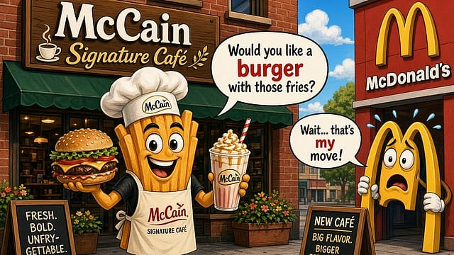 McCain’s most interesting move is the change in the sentence it hopes consumers might say. “Buy McCain” already makes sense in the freezer aisle. “Let’s go to McCain” asks considerably more of the brand McCain’s most interesting move is the change in the sentence it hopes consumers might say. “Buy McCain” already makes sense in the freezer aisle. “Let’s go to McCain” asks considerably more of the brand