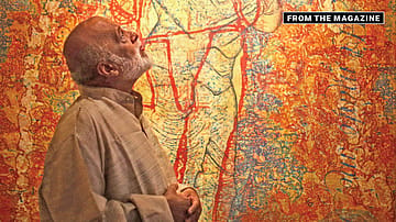 V Ramesh with his painting 'In grace he made me his own'