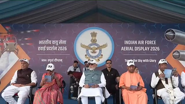 PM Modi Attends Air Force Day Aerial Display at Varanasi’s Namo Ghat