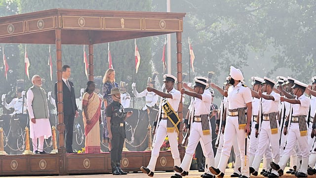 President Droupadi Murmu accorded a ceremonial welcome to Hereditary Prince Alois of Liechtenstein at Rashtrapati Bhavan. President Droupadi Murmu accorded a ceremonial welcome to Hereditary Prince Alois of Liechtenstein at Rashtrapati Bhavan.