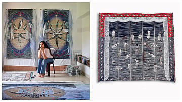 (L-R) Arpita Akhanda; When the Curtain Falls (Act IV Scene II) by the artist