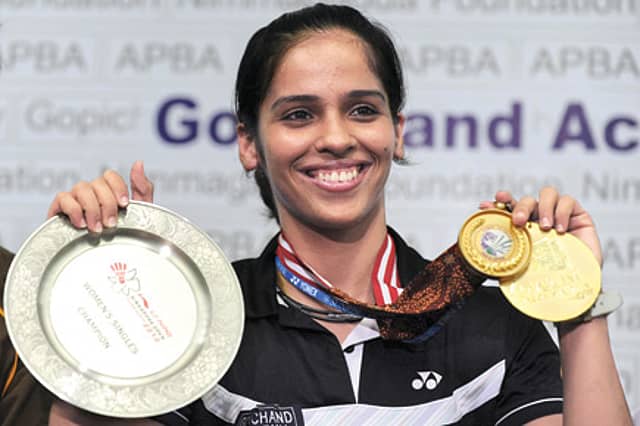 Hat-trick for Saina