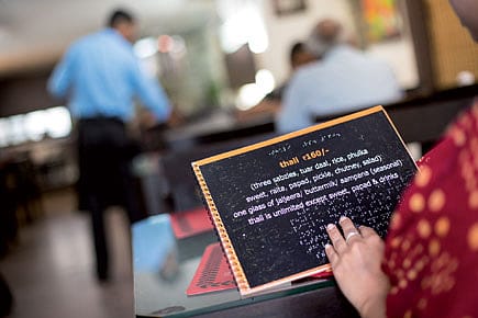 A Menu Card in Braille