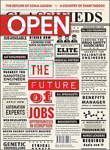 open magazine cover