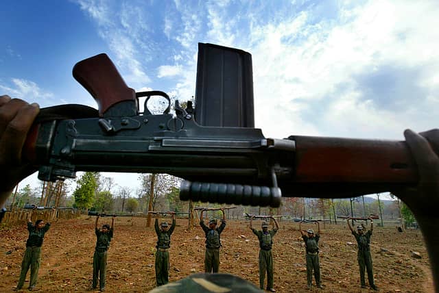 Security forces surround one of the last bastions of Maoists